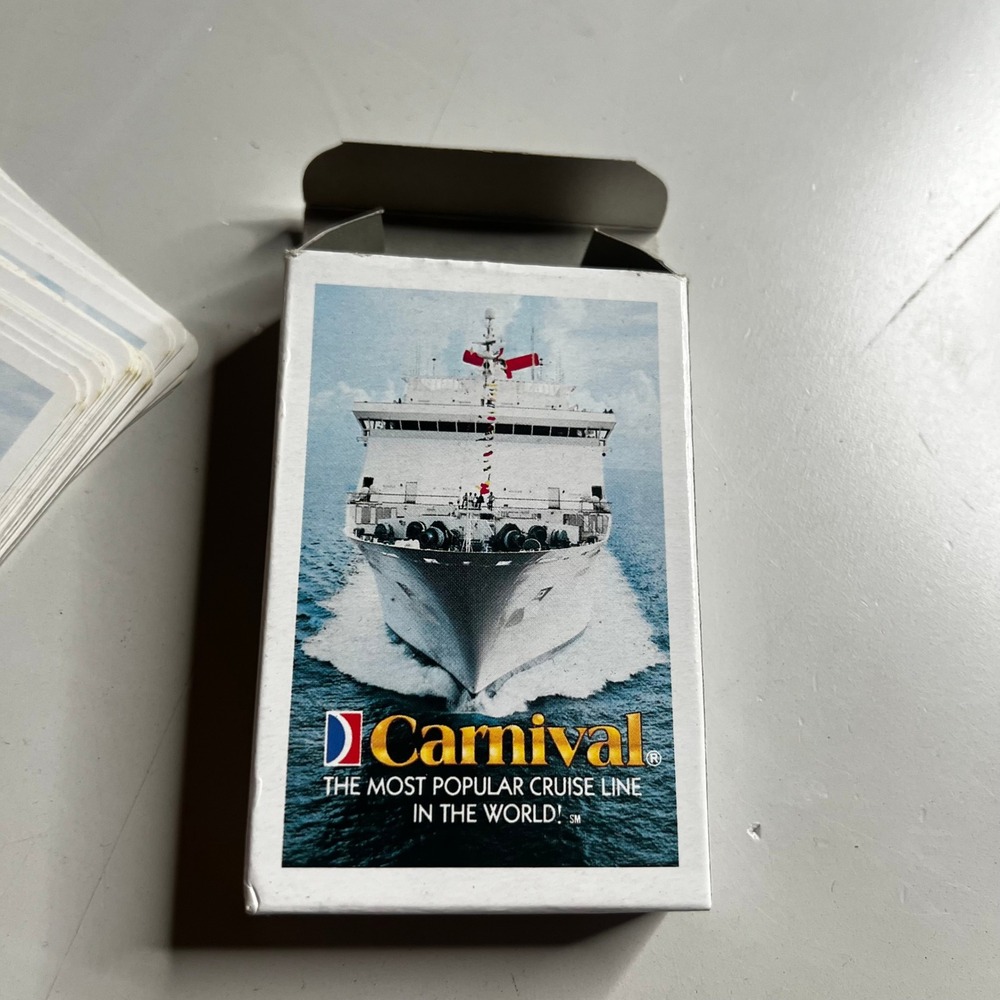 Vintage Carnival Cruise Line Playing Cards Ship Graphic Souvenir Deck with Box